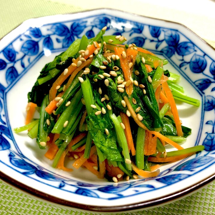 レンチン3分❤️壬生菜と人参のナムル